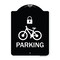 Signmission Parking With Cycle and Lock Symbol Heavy-Gauge Aluminum Architectural Sign, 24" x 18", BW-1824-23476 A-DES-BW-1824-23476 - alternate 1